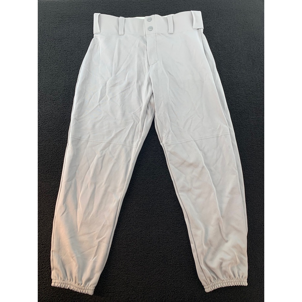 Alleson Athletic Youth Baseball Softball Pants Gray XL Elastic Waist Cuffs‎